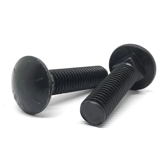 (10 Pieces) 1/2-13x4-1/2 Grade 8 Round Head Square Neck Full Thread Carriage Bolts Plain