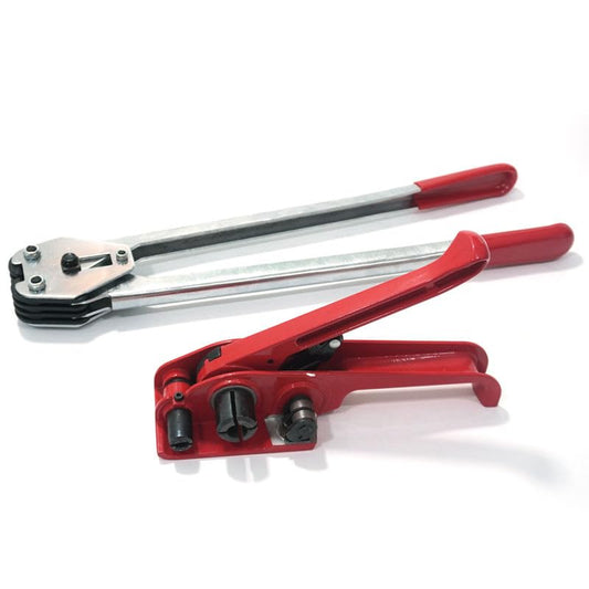 Heavy Duty Strapping Kit for Pallet Packaging – Manual Steel Banding Tool Set | Tough Industrial Packing Kit | Red Pallet Strapper for Warehouse, Freight, & Shipping