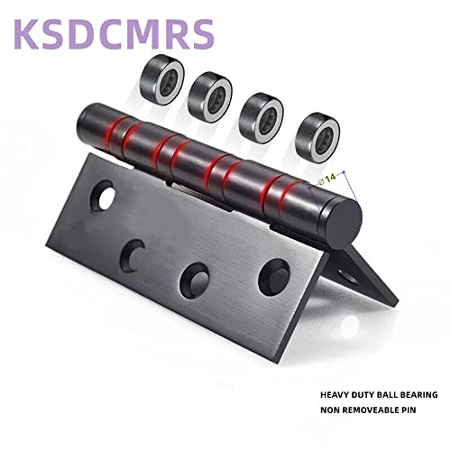 4" Matte Black Heavy Duty Stainless Door Hinges, 2 Pack - color: Matte Black