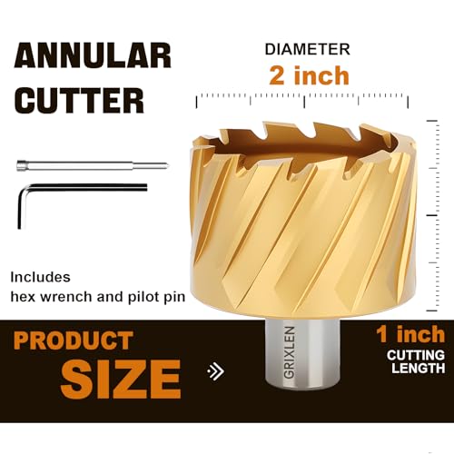 2"x1" HSS Annular Cutter，Diameter 2"，Cutting Depth 1" - size: 2x1"