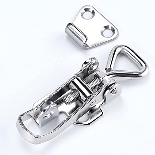 2PCS Toggle Latch Clamp Stainless Steel Cabinet Hinge Lockable clamp,Boat Anti Rattle Latch