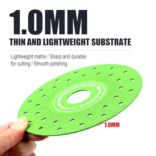3PCS 4.5" Ultra Thin Diamond Grinding Discs Air Brazed Cutting Blades for Ceramic/Glass/Marble/Granite Angle Grinder Saw Blade Set (3)
