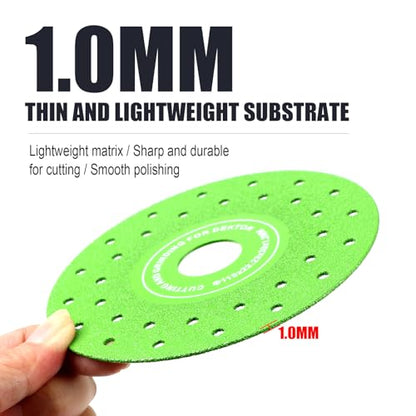 3PCS 4.5" Ultra Thin Diamond Grinding Discs Air Brazed Cutting Blades for Ceramic/Glass/Marble/Granite Angle Grinder Saw Blade Set (3)