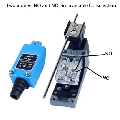 Momentary Limit Switch Travel Switch, Side-Rotating Adjustable Rod, NO and NC Self-Resetting Momentary Switch (4pcs) - style: ME-8107
