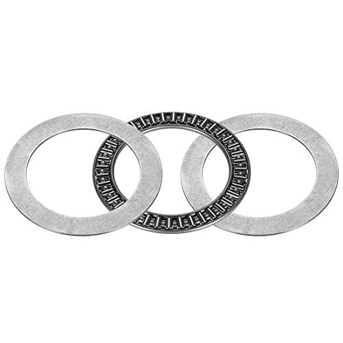 uxcell AXK5070 Needle Roller Thrust Bearings with 2 Washers, 50mm Inner Diameter, 70mm OD 3mm Width Chrome Steel - size: 50x70x3mm