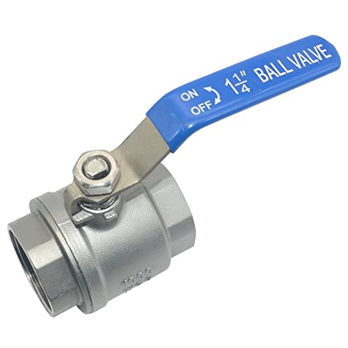 DAN SPEED 1-1/4" Female 316 Stainless Steel Full Port Ball Valve Vinyl Handle WOG1000 (1-1/4 inch) - size: 1-1/4 inch 1 piece