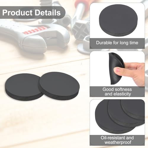 PATIKIL Rubber Solid Discs Washers, 4 Pcs Anti-Vibration Spacer 60mm OD x 8mm Thick Rubber Round Gasket Pad Bushings Spacer Washer for DIY Gasket Craft, Black - size: 60mm x 8mm