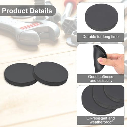 PATIKIL Rubber Solid Discs Washers, 4 Pcs Anti-Vibration Spacer 60mm OD x 8mm Thick Rubber Round Gasket Pad Bushings Spacer Washer for DIY Gasket Craft, Black - size: 60mm x 8mm
