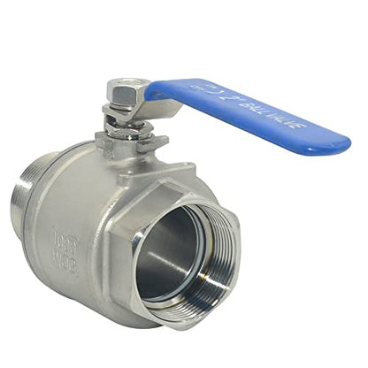 1Pcs 2 Inches Ball Valve - Full Port Heavy Duty Male NPT (MNPT) X Female NPT (FNPT) Thread with Long Handle Switch,Stainless Steel 304 for Water, Oil, and Gas,1000WOG - size: 2 Inch