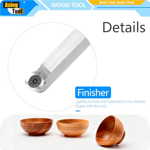 Woodturning Tools Carbide Tipped Lathe Chisel Finisher Tool Bar 10 Inches With Ci0 16mm Round Carbide Insert Cutter for Wood Hobbyist or DIY or Carpenter,Handle not Include