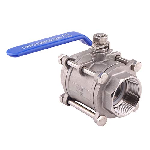 DERNORD Ball Valve 2 Inch NPT Threaded - Stainless Steel 304 Female 3 Piece Full Port (2" NPT Female) - size: 2" NPT Female