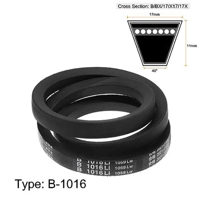 HARFINGTON B-1016 V-Belts Drive Belt 1016mm(40") Inner Girth 17mm Top Width B Section Rubber for Power Transmission - size: 1016mm