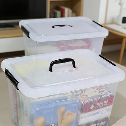 Zopnny 25-Qt Clear Plastic Storage Bin with Lid and Handles, 4-Pack - size: 25 Quart