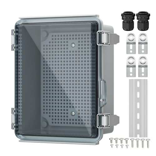 Joinfworld Outdoor Waterproof WiFi Enclosure 8.7x6.7x4.3 - size: 8.7"x6.7"x4.3" Clear