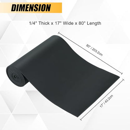 1/4" x 17" x 80" Neoprene Sponge Foam Rubber Roll Without Adhesive - size: 1/4" Thick x 17" Wide x 80" Length