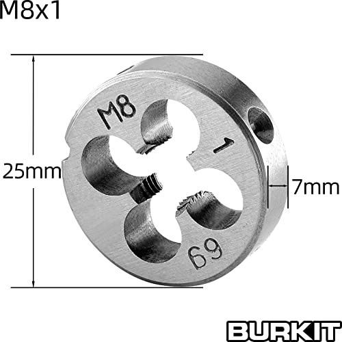 Burkit M8 X 1 Tap and Die Set Right Hand - size: M8x1
