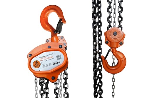 GORILA Hand Chain Hoist 6600LBS 10FT (3 Ton 3 Meters) with 2 Heavy Duty Hooks and Forged Locks | Safety Factor 4:1 | Since 1989 - size: 6600lbs - 10ft / 3t - 3m