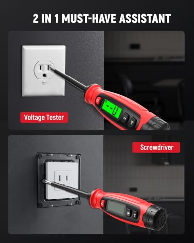 KAIWEETS 2-in-1 Voltage Tester Screwdriver, 3–500V AC Contact Voltage Measurement & Non-Contact Detector Pen, Phillips Head, LCD Display, Live Wire Finder, Continuity Test for Outlet & Circuit, KTS01 - size: Phillips