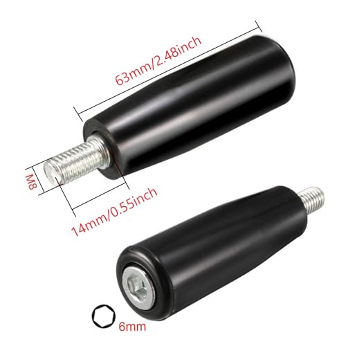 Revolving Handwheel Machine Handle for Milling Machinery Male Threaded Stem M8*63 1pcs - size: M8*63
