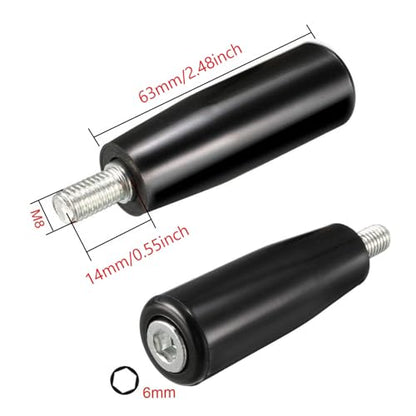 Revolving Handwheel Machine Handle for Milling Machinery Male Threaded Stem M8*63 1pcs - size: M8*63