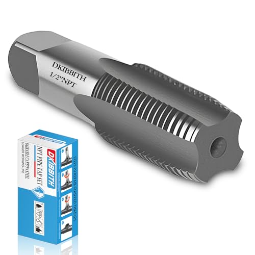 DKIBBITH 1/2" NPT Pipe Tap Carbon Steel Hand Threading Tool for Assorted Plumbers Mechanics DIY Thread cutting tools. - size: 1/2"