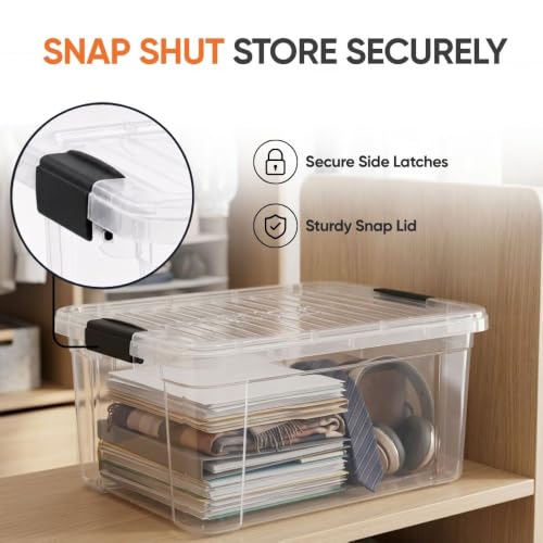 Superio 21 Quart Clear Plastic Storage Boxes with Lids, Stackable Organizer Containers, BPA-Free Storage Bins for Home, Office, School & Dorm, 1 Pack - size: 21 Quarts