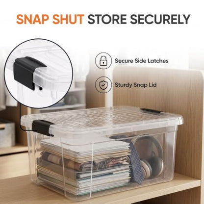 Superio 21 Quart Clear Plastic Storage Boxes with Lids, Stackable Organizer Containers, BPA-Free Storage Bins for Home, Office, School & Dorm, 1 Pack - size: 21 Quarts