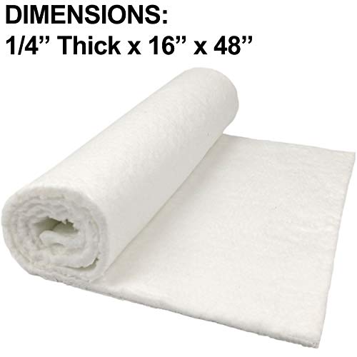 Ceramic Fiber Insulation, 1/4" Thick x 16" x 48", 2400F Fireproof Insulation Blanket, 3003E