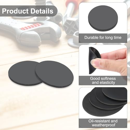 PATIKIL Rubber Solid Discs Washers, 10 Pcs 6mm OD x 2mm Thick Rubber Round Gasket Pad Bushings Spacer Washer for DIY Gasket Craft, Black - size: 6mm x 2mm