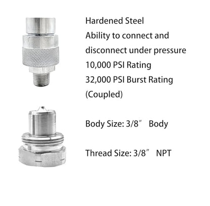 Black Hydraulic Hose Assembly with 3/8" Thread, Designed for High - Pressure Applications, Hydraulic Pressure Tested up to 10000 psi