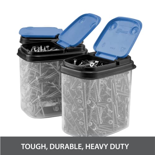 Buddeez Multi-Purpose Hardware Storage Bins Bits (1 Quart - 8 Pack) - color: Blue, size: 8 Pack