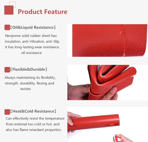 Neoprene Rubber Sheet Solid Rubber Strips Roll Mat PadInsulation High Temperature Rsistant for DIY Gaskets, Pads, Sealing, Cushion (Translucent, 12" X 23" X 3/16" (.187")) - color: Translucent, size: 12" X 23" X 3/16" (.187")