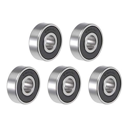 uxcell 608-2RS Deep Groove Ball Bearing 8x22x7mm Double Sealed ABEC3 5pcs - size: 8mmx22mmx7mm