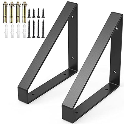 2 PCS Heavy Duty Shelf Brackets,8" Metal Wall Steel Triangle Bracket - size: 2 PCS