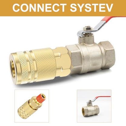 12 Pcs 1/4-Inch Brass Male Industrial Coupler, 1/4 Inch NPT Male Threads Size Industrial Air Hose Quick Connect Adapter Air Compressor Fittings, Compressor Hose Repair Accessories