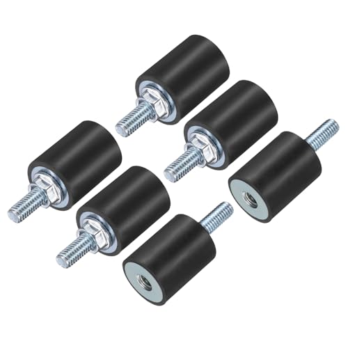 uxcell 6pcs M6x18mm Rubber Isolator Mounts with Studs 20x25mm - size: VD-D20*H25, M6*18