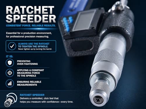 Accusize Industrial Tools 2-3''/50-75 mm by 0.00005''/0.001 mm 7-Key Electronic Digital Micrometer, Water Proof, Ac21-3022 - size: 2-3" / 50-75 mm