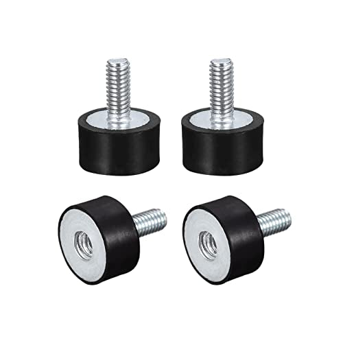 uxcell Rubber Mounts 4pcs M4 Male/Female Vibration Isolator Shock Absorber, for Garage Motor Air Compressor Car Boat Bobbins, D15mmxH8mm - size: M4x15mmx8mm