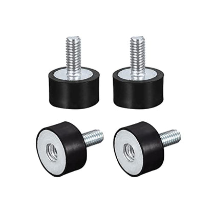 uxcell Rubber Mounts 4pcs M4 Male/Female Vibration Isolator Shock Absorber, for Garage Motor Air Compressor Car Boat Bobbins, D15mmxH8mm - size: M4x15mmx8mm
