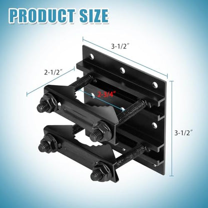 Post Tubes Mounting Bracket, 2-Packs Adjustable Solar Mounting Bracket Fence Hook Compatible with Round, Square, T-Posts, Irregularly Shaped Pipes (Max. 2-1/2" Width)