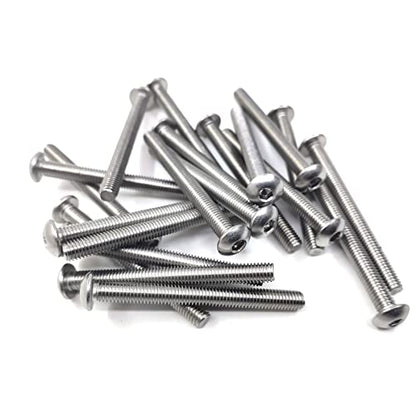 M5-0.8 x 50mm Button Head Socket Cap Screws, Allen Socket Drive, 304 Stainless Steel, Full Thread, Bright Finish，Metric Thread Hex Socket Bolts Fastener 20PCS (M5-0.8 x 50mm) - size: M5-0.8 x 50mm
