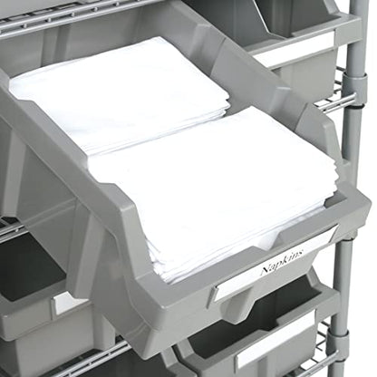 7-Tier NSF 12-Bin Steel Wire Shelving Rack, 25"W x 14"D x 56"H, Gray - color: Gray, size: Includes 12 Bins