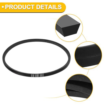 uxcell C48 Drive V-Belt 48 Inch (1219mm) Inner Circumference x 22mm Width x 14mm Height, Rubber V Belt for Power Transmission - size: C48