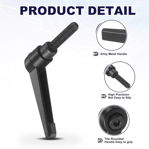 uxcell 4Pcs Adjustable Clamping Lever Handles, M8x32mm Zinc Alloy, Black - size: M8x32mm