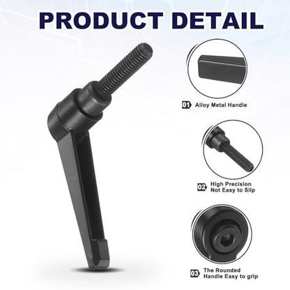 uxcell 4Pcs Adjustable Clamping Lever Handles, M8x32mm Zinc Alloy, Black - size: M8x32mm