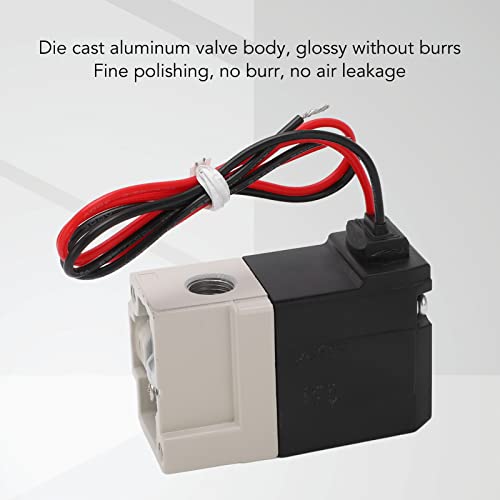 2 Position 3 Way Solenoid Valve Vacuum Electric, DC24V 3/2 Air Pneumatic Direct, G1/8 Normally Closed, Copper Coil, Aluminum Body, Good Sealing, for Air -0.7MPa Temperature