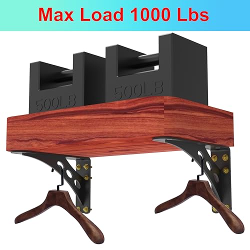 8 x 6 in Black Heavy Duty Floating Shelf Brackets, Holds 1000lb - color: Black Max Load 1000 Lbs, size: 8IN×6IN