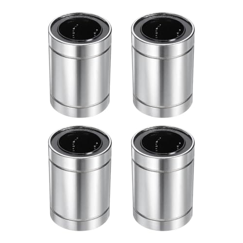uxcell 4Pcs LM30UU Linear Bearing 30mm Bore 45mm OD 62mm Length Linear Ball Bearings Nickel Plated Surface Double Side Rubber Sealed Bearing Steel for CNC Machine 3D Printer - size: LM30UU