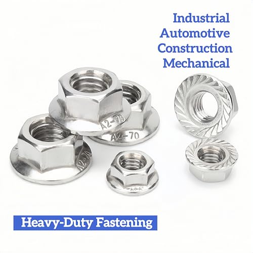 220pcs M3*0.5 Serrated Flange Nuts, 18-8(304) Stainless Steel DIN6923 Compliant, Hex Serrated Flange Lock Nuts Anti-Slip for US Industrial Automotive Construction Mechanical - size: M3 220pcs, style: Metric