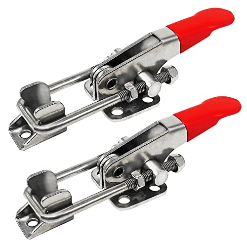2pcs Heavy Duty Toggle Clamp Capacity 400LBs, 304 Stainless Steel Adjustable U Bolt Holding Quick Release Latch (40323-2pcs) - size: 40323-2pcs (clamps only)